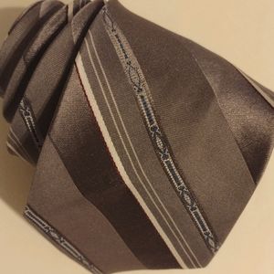 Egon Von Funstebberg brown striped mens necktie